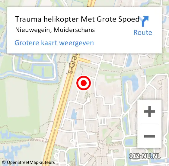 Locatie op kaart van de 112 melding: Trauma helikopter Met Grote Spoed Naar Nieuwegein, Muiderschans op 26 november 2024 07:52