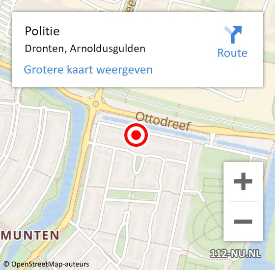 Locatie op kaart van de 112 melding: Politie Dronten, Arnoldusgulden op 26 november 2024 08:19