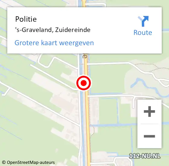 Locatie op kaart van de 112 melding: Politie 's-Graveland, Zuidereinde op 26 november 2024 08:45