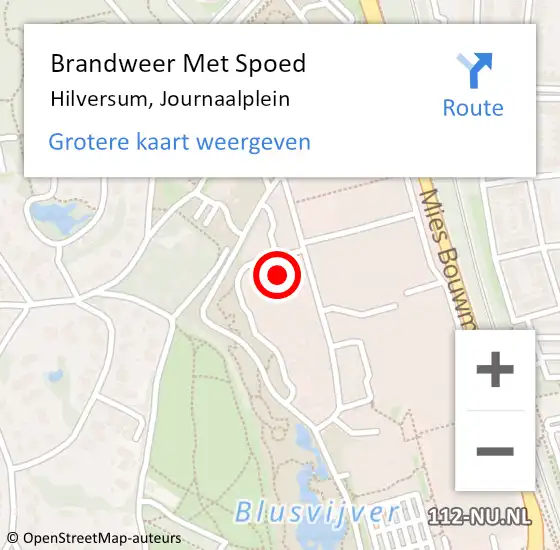 Locatie op kaart van de 112 melding: Brandweer Met Spoed Naar Hilversum, Journaalplein op 26 november 2024 08:49