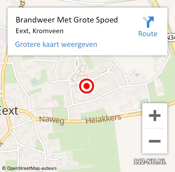 Locatie op kaart van de 112 melding: Brandweer Met Grote Spoed Naar Eext, Kromveen op 26 november 2024 08:59