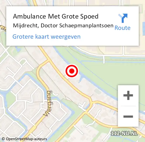 Locatie op kaart van de 112 melding: Ambulance Met Grote Spoed Naar Mijdrecht, Doctor Schaepmanplantsoen op 26 november 2024 09:31