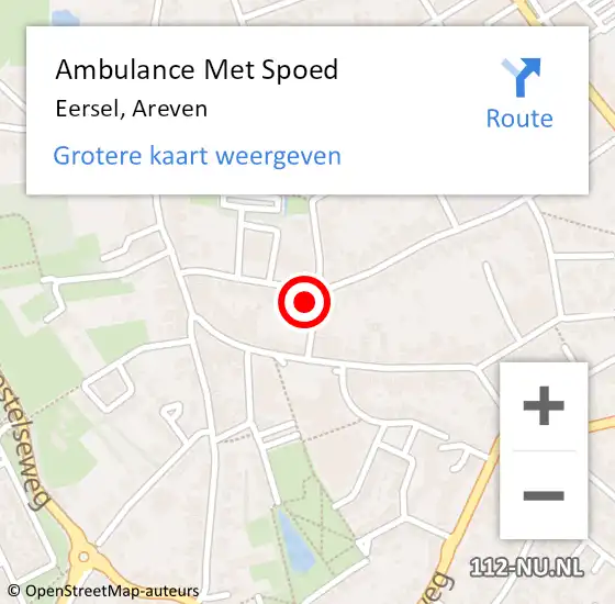 Locatie op kaart van de 112 melding: Ambulance Met Spoed Naar Eersel, Areven op 28 oktober 2014 09:55