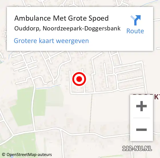 Locatie op kaart van de 112 melding: Ambulance Met Grote Spoed Naar Ouddorp, Noordzeepark-Doggersbank op 26 november 2024 10:27