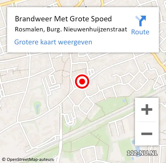 Locatie op kaart van de 112 melding: Brandweer Met Grote Spoed Naar Rosmalen, Burg. Nieuwenhuijzenstraat op 26 november 2024 10:39