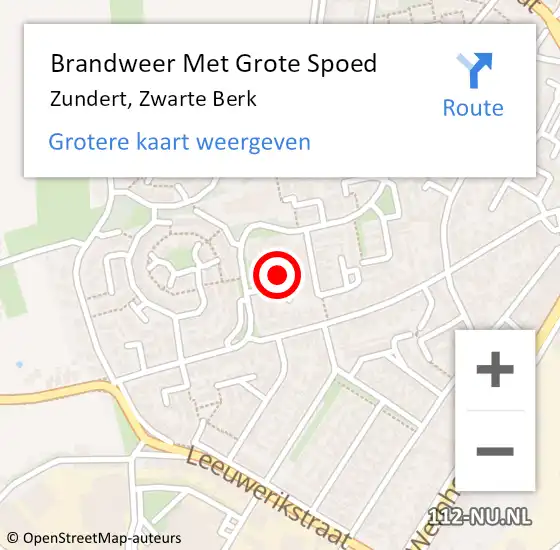 Locatie op kaart van de 112 melding: Brandweer Met Grote Spoed Naar Zundert, Zwarte Berk op 26 november 2024 10:41