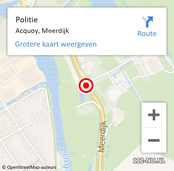 Locatie op kaart van de 112 melding: Politie Asperen, Meerdijk op 28 oktober 2014 10:00