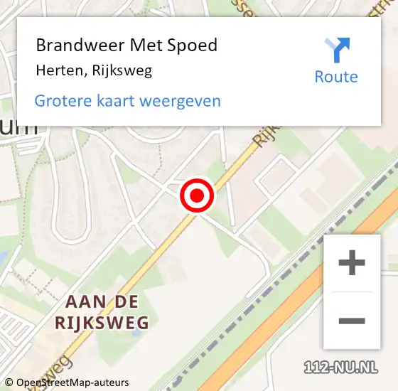 Locatie op kaart van de 112 melding: Brandweer Met Spoed Naar Herten, Rijksweg op 26 november 2024 10:54