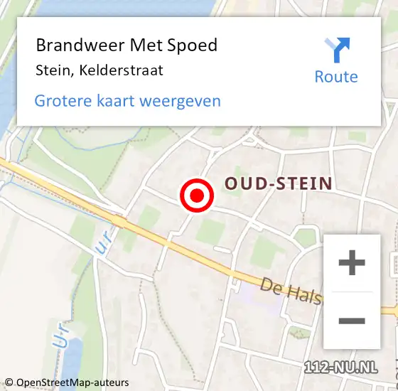 Locatie op kaart van de 112 melding: Brandweer Met Spoed Naar Stein, Kelderstraat op 26 november 2024 12:03