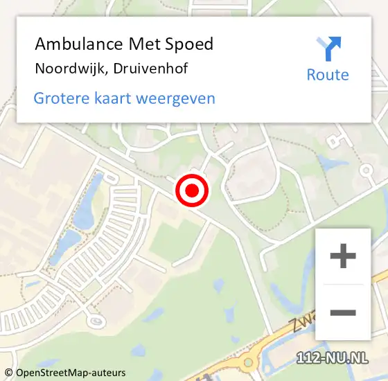 Locatie op kaart van de 112 melding: Ambulance Met Spoed Naar Noordwijk, Druivenhof op 26 november 2024 12:27