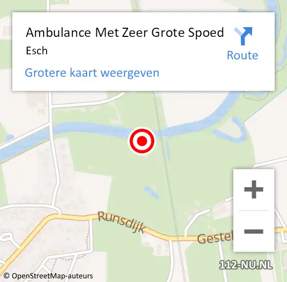 Locatie op kaart van de 112 melding: Ambulance Met Zeer Grote Spoed Naar Esch op 26 november 2024 12:50