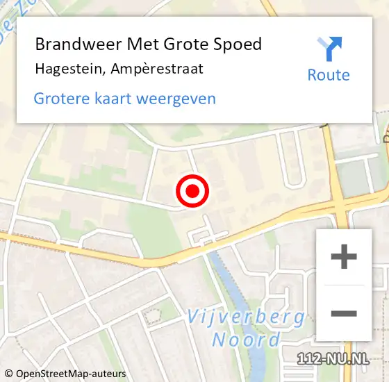 Locatie op kaart van de 112 melding: Brandweer Met Grote Spoed Naar Hagestein, Ampèrestraat op 26 november 2024 13:09