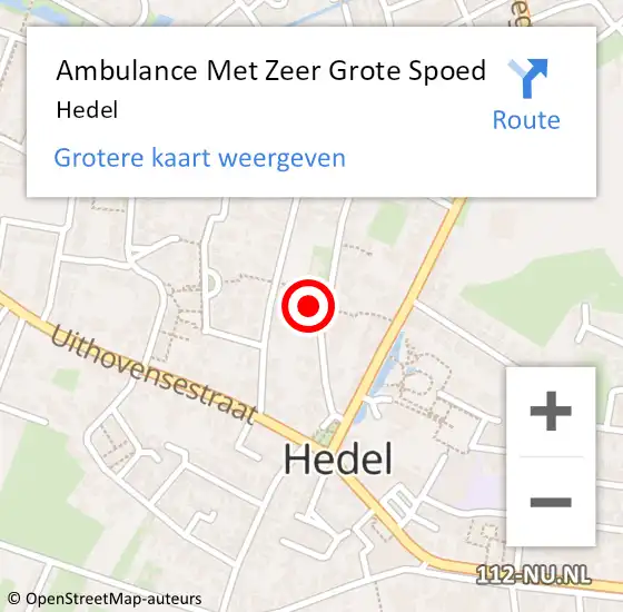 Locatie op kaart van de 112 melding: Ambulance Met Zeer Grote Spoed Naar Hedel op 26 november 2024 13:24