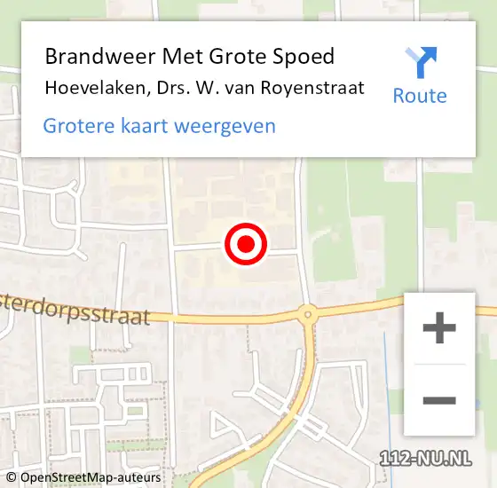 Locatie op kaart van de 112 melding: Brandweer Met Grote Spoed Naar Hoevelaken, Drs. W. van Royenstraat op 26 november 2024 13:52