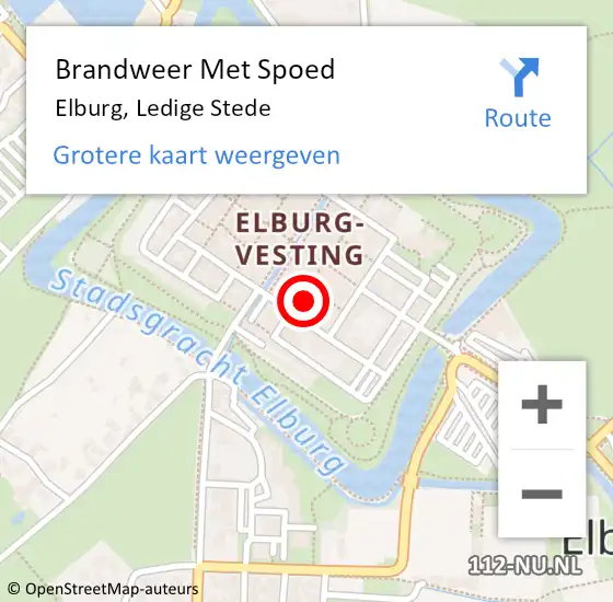 Locatie op kaart van de 112 melding: Brandweer Met Spoed Naar Elburg, Ledige Stede op 26 november 2024 13:59