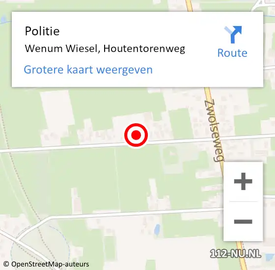 Locatie op kaart van de 112 melding: Politie Wenum Wiesel, Houtentorenweg op 26 november 2024 13:59