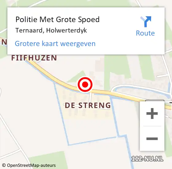 Locatie op kaart van de 112 melding: Politie Met Grote Spoed Naar Ternaard, Holwerterdyk op 26 november 2024 14:22