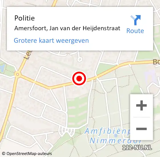 Locatie op kaart van de 112 melding: Politie Amersfoort, Jan van der Heijdenstraat op 26 november 2024 14:31