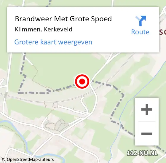 Locatie op kaart van de 112 melding: Brandweer Met Grote Spoed Naar Klimmen, Kerkeveld op 26 november 2024 14:31