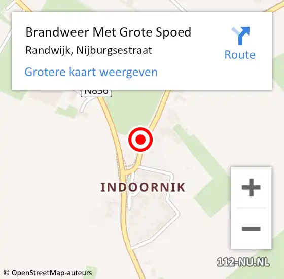 Locatie op kaart van de 112 melding: Brandweer Met Grote Spoed Naar Randwijk, Nijburgsestraat op 26 november 2024 14:52