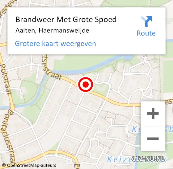 Locatie op kaart van de 112 melding: Brandweer Met Grote Spoed Naar Aalten, Haermansweijde op 26 november 2024 15:43