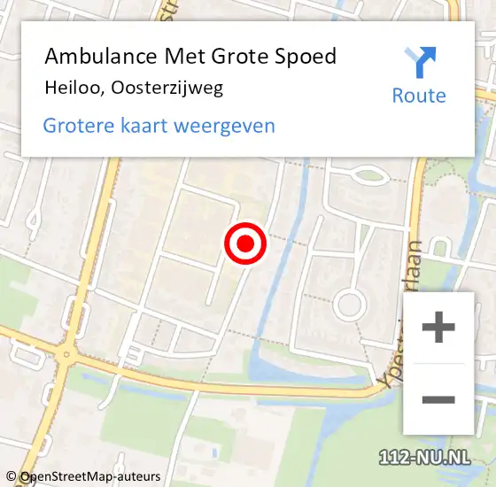 Locatie op kaart van de 112 melding: Ambulance Met Grote Spoed Naar Heiloo, Oosterzijweg op 26 november 2024 16:01