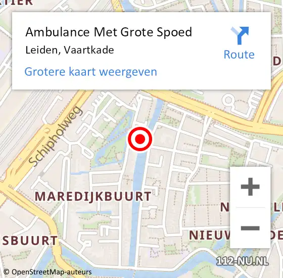 Locatie op kaart van de 112 melding: Ambulance Met Grote Spoed Naar Sassenheim, Vaartkade op 26 november 2024 16:07