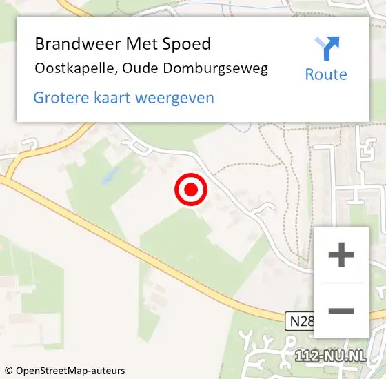 Locatie op kaart van de 112 melding: Brandweer Met Spoed Naar Oostkapelle, Oude Domburgseweg op 26 november 2024 16:41