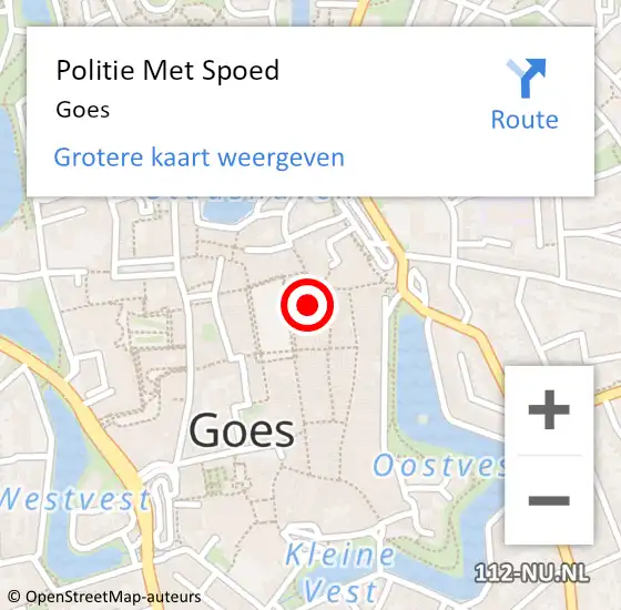 Locatie op kaart van de 112 melding: Politie Met Spoed Naar Goes op 26 november 2024 16:42