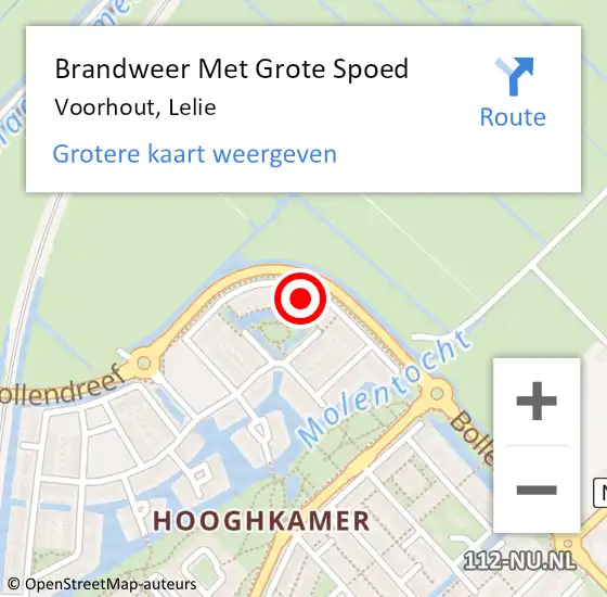 Locatie op kaart van de 112 melding: Brandweer Met Grote Spoed Naar Voorhout, Lelie op 26 november 2024 16:48