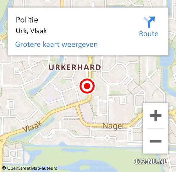 Locatie op kaart van de 112 melding: Politie Urk, Vlaak op 26 november 2024 16:55