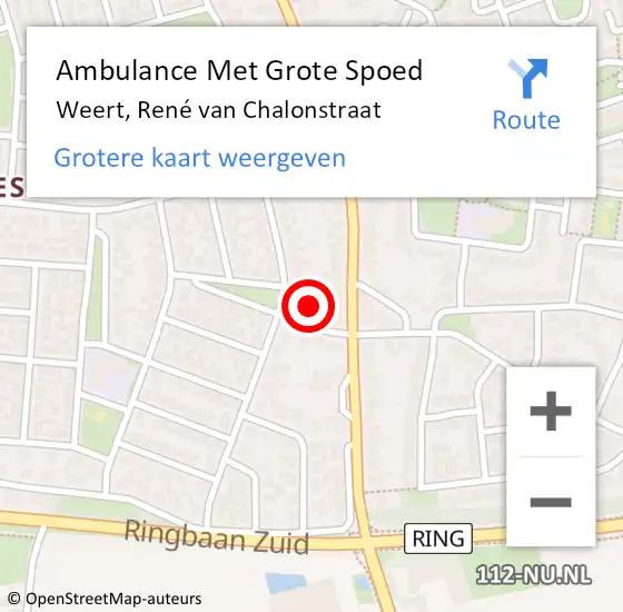 Locatie op kaart van de 112 melding: Ambulance Met Grote Spoed Naar Weert, René van Chalonstraat op 26 november 2024 17:02