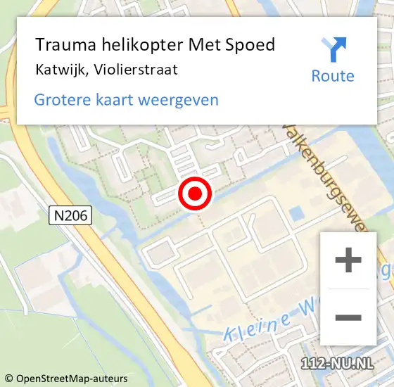 Locatie op kaart van de 112 melding: Trauma helikopter Met Spoed Naar Katwijk, Violierstraat op 26 november 2024 17:20