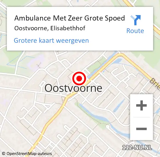 Locatie op kaart van de 112 melding: Ambulance Met Zeer Grote Spoed Naar Oostvoorne, Elisabethhof op 26 november 2024 17:27