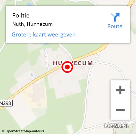 Locatie op kaart van de 112 melding: Politie Nuth, Hunnecum op 26 november 2024 17:53