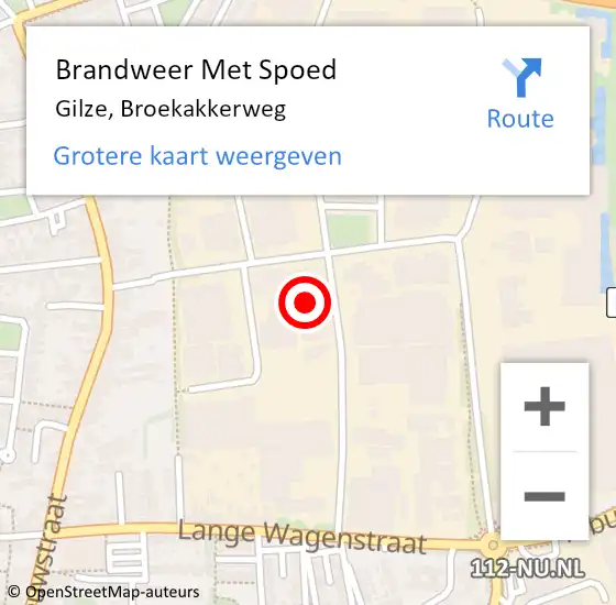 Locatie op kaart van de 112 melding: Brandweer Met Spoed Naar Gilze, Broekakkerweg op 26 november 2024 18:10