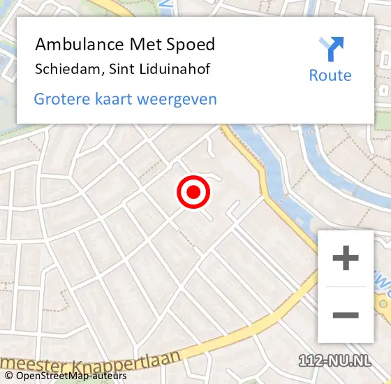 Locatie op kaart van de 112 melding: Ambulance Met Spoed Naar Schiedam, Sint Liduinahof op 26 november 2024 18:36