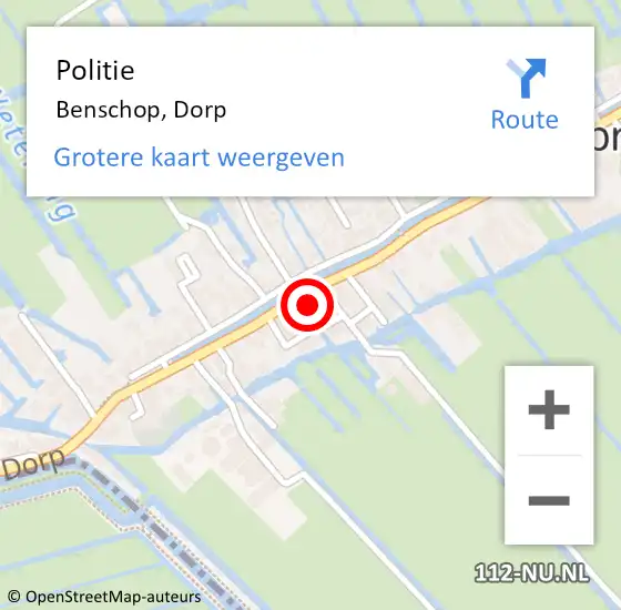 Locatie op kaart van de 112 melding: Politie Benschop, Dorp op 26 november 2024 18:58