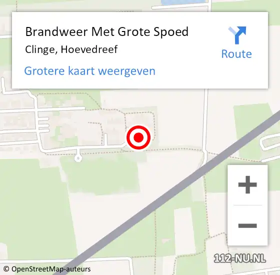 Locatie op kaart van de 112 melding: Brandweer Met Grote Spoed Naar Clinge, Hoevedreef op 26 november 2024 19:03