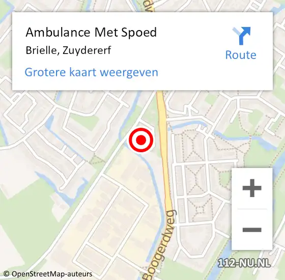 Locatie op kaart van de 112 melding: Ambulance Met Spoed Naar Brielle, Zuydererf op 26 november 2024 20:47