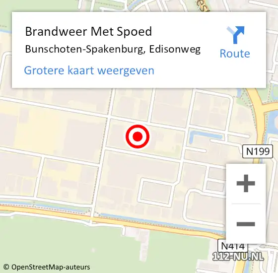 Locatie op kaart van de 112 melding: Brandweer Met Spoed Naar Bunschoten-Spakenburg, Edisonweg op 26 november 2024 21:00