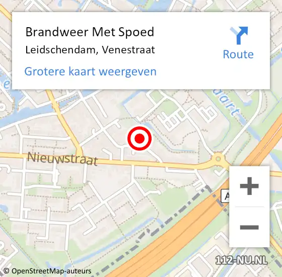 Locatie op kaart van de 112 melding: Brandweer Met Spoed Naar Leidschendam, Venestraat op 26 november 2024 21:20