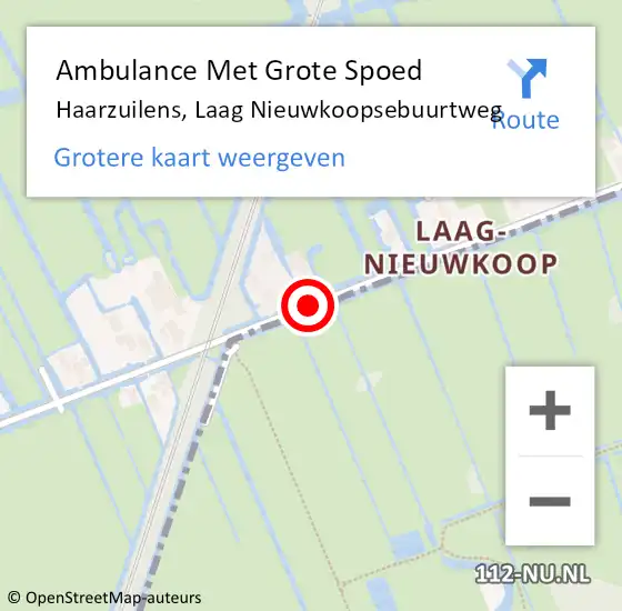 Locatie op kaart van de 112 melding: Ambulance Met Grote Spoed Naar Haarzuilens, Laag Nieuwkoopsebuurtweg op 28 oktober 2014 11:10