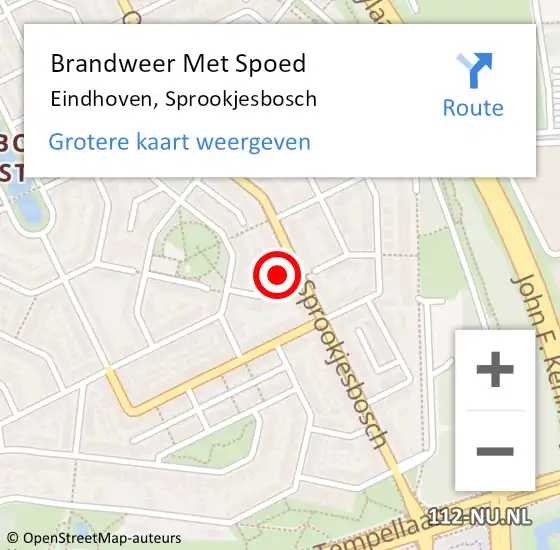 Locatie op kaart van de 112 melding: Brandweer Met Spoed Naar Eindhoven, Sprookjesbosch op 26 november 2024 23:00