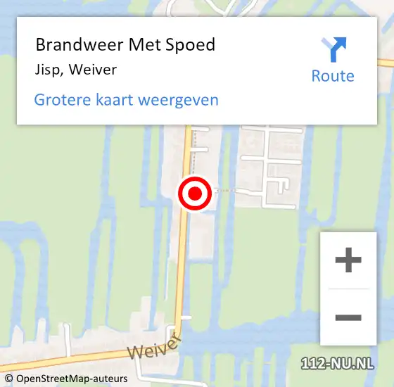 Locatie op kaart van de 112 melding: Brandweer Met Spoed Naar Jisp, Weiver op 28 oktober 2014 11:18