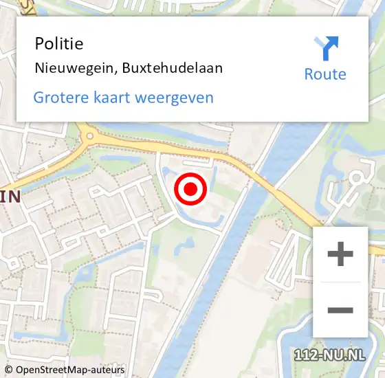 Locatie op kaart van de 112 melding: Politie Nieuwegein, Buxtehudelaan op 26 november 2024 23:07