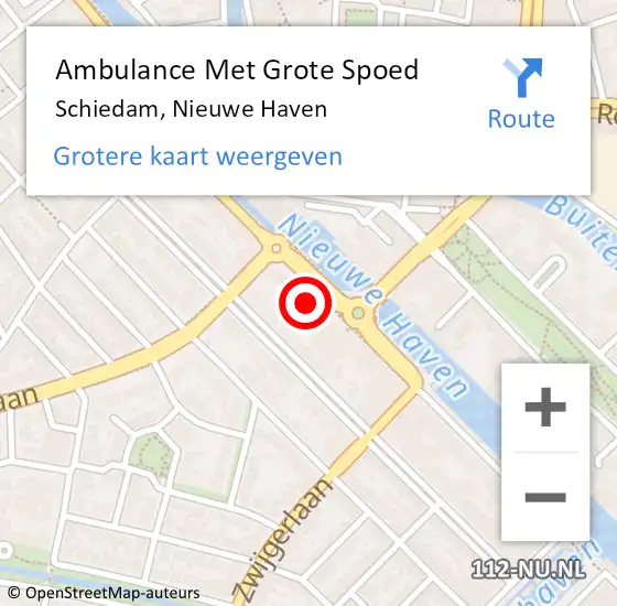 Locatie op kaart van de 112 melding: Ambulance Met Grote Spoed Naar Schiedam, Nieuwe Haven op 26 november 2024 23:07