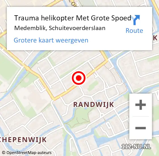 Locatie op kaart van de 112 melding: Trauma helikopter Met Grote Spoed Naar Medemblik, Schuitevoerderslaan op 26 november 2024 23:51