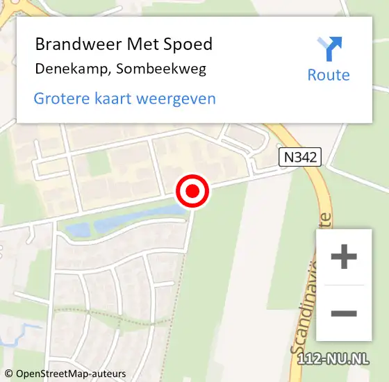 Locatie op kaart van de 112 melding: Brandweer Met Spoed Naar Denekamp, Sombeekweg op 28 oktober 2014 11:22