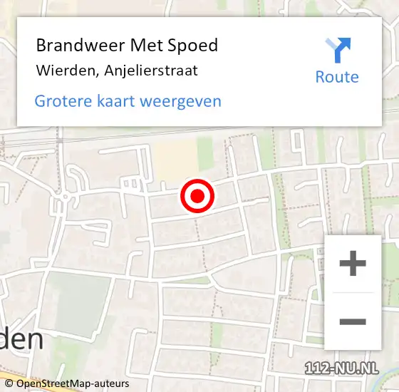 Locatie op kaart van de 112 melding: Brandweer Met Spoed Naar Wierden, Anjelierstraat op 27 november 2024 00:26